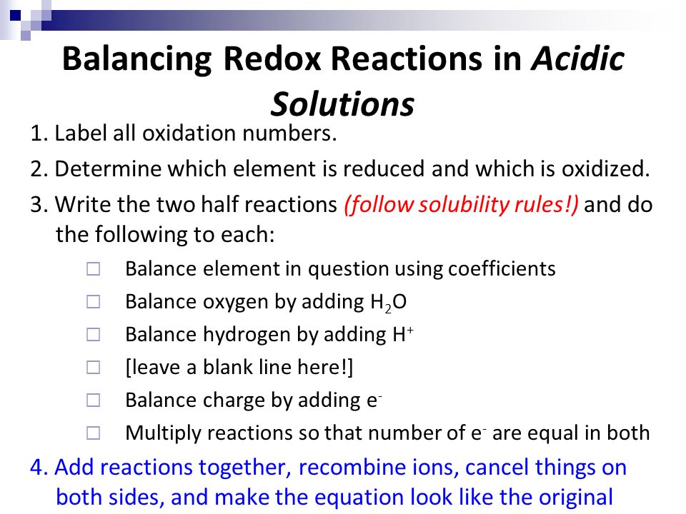Reaction Equations